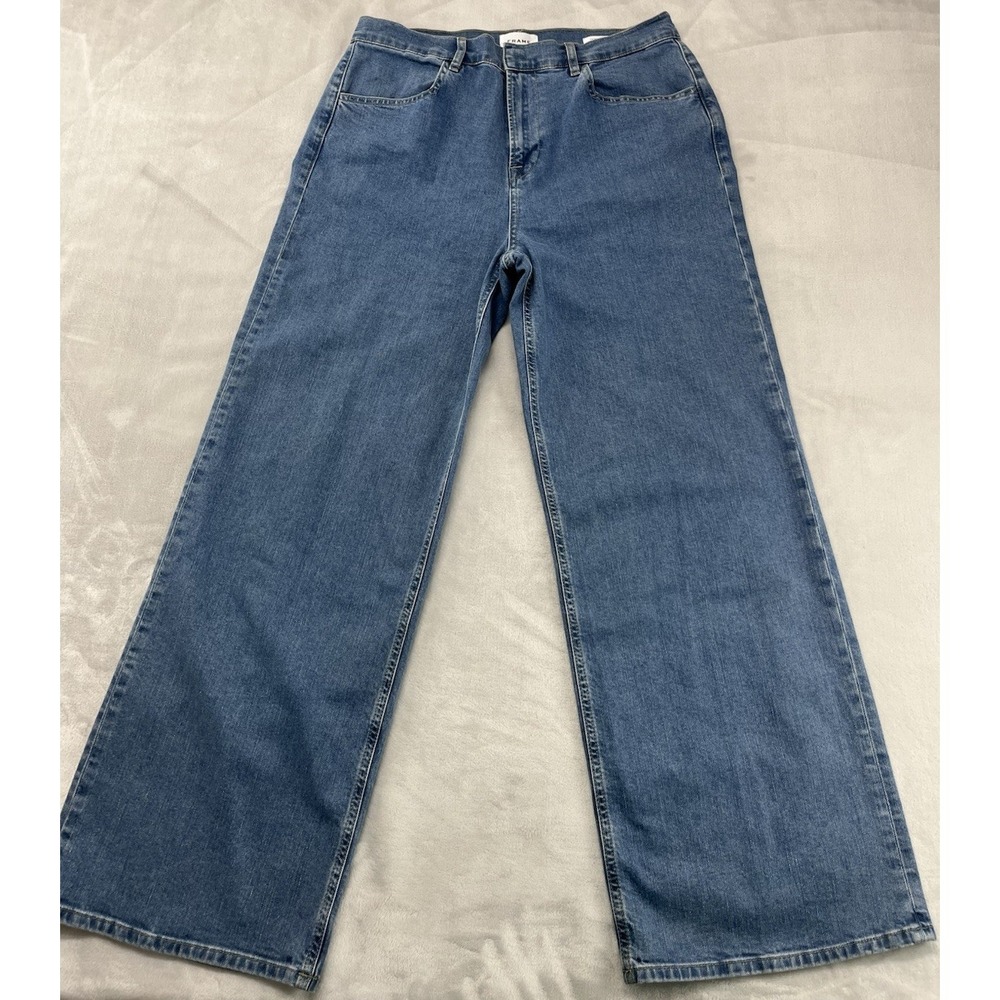 Frame Jean Women 32 Blue Wash Le Slim Palazzo Melody High Rise Wide Leg Preppy